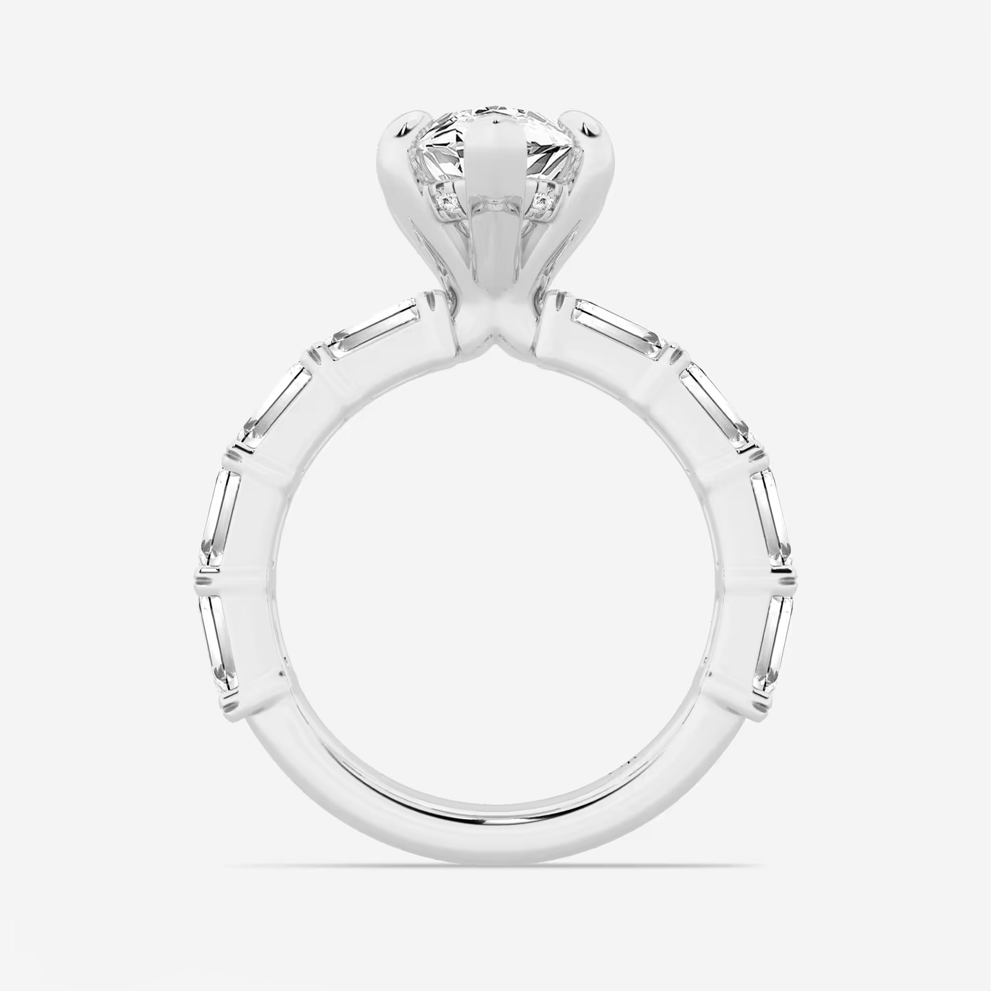 Lunara Marquise Lab-Grown Diamond Hidden Halo Engagement Ring