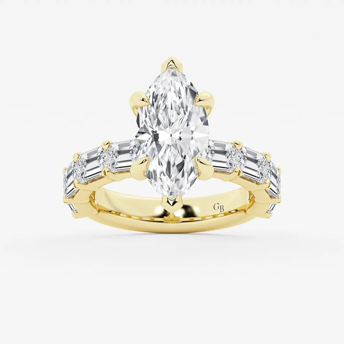 Lunara Marquise Lab-Grown Diamond Hidden Halo Engagement Ring