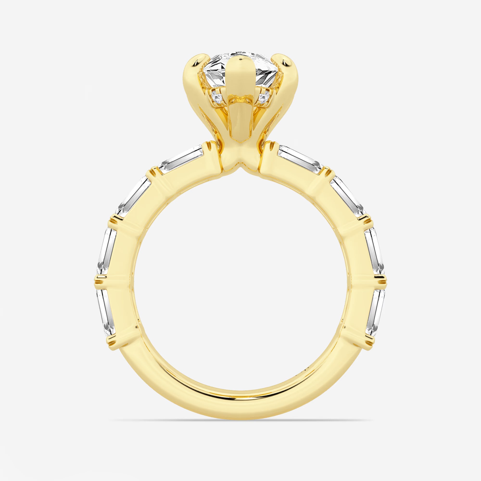 Lunara Marquise Lab-Grown Diamond Hidden Halo Engagement Ring