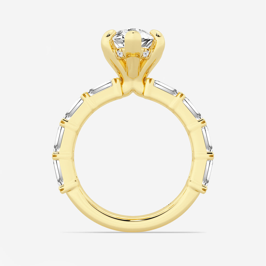Lunara Marquise Lab-Grown Diamond Hidden Halo Engagement Ring