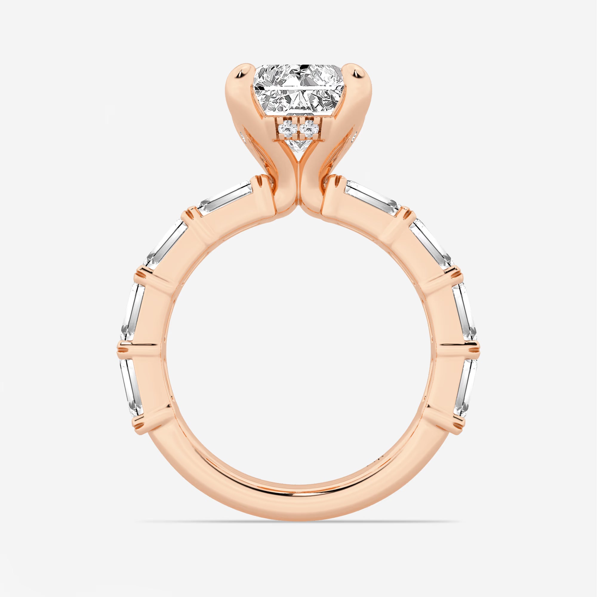 Seraphine Radiant Lab-Grown Diamond Hidden Halo Engagement Ring