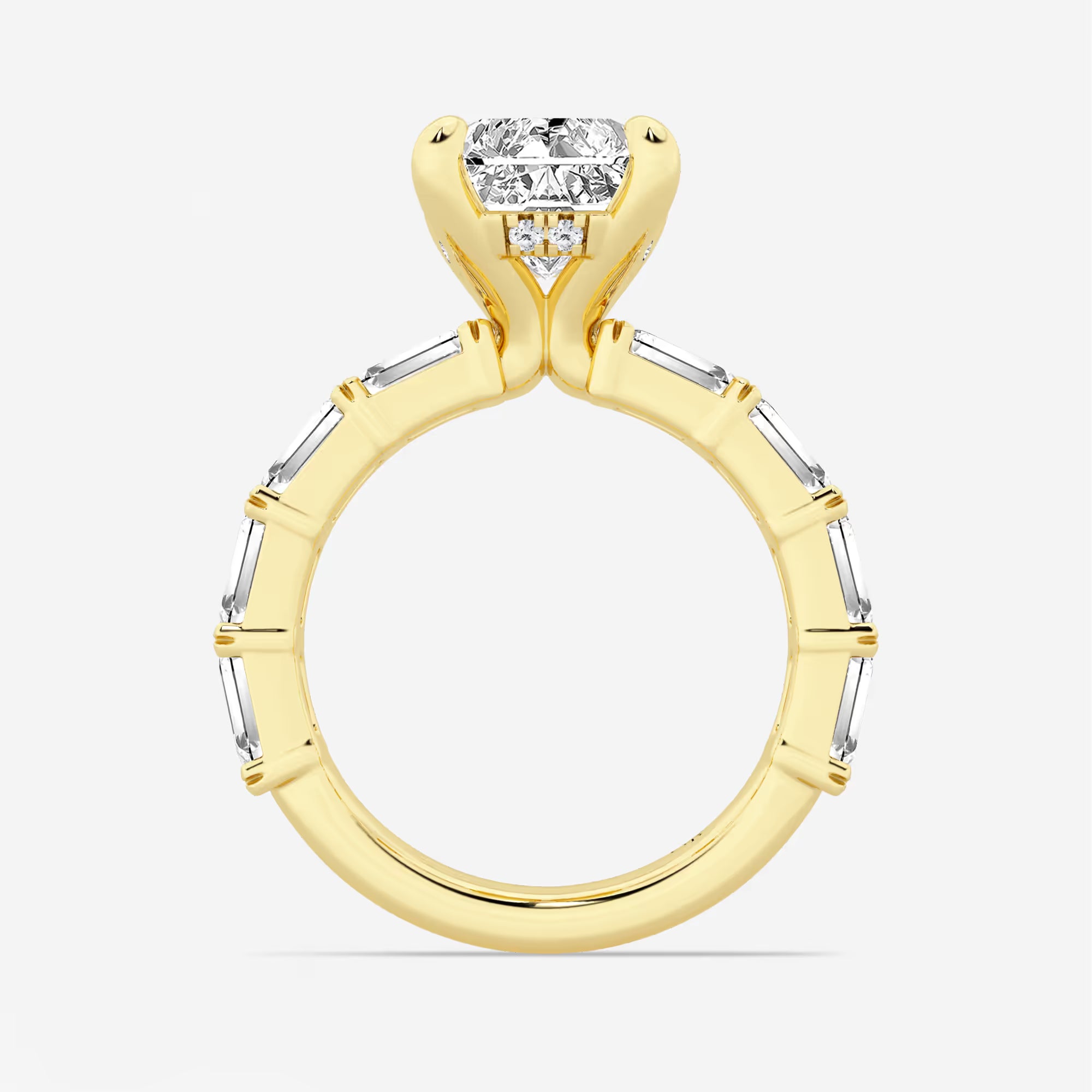 Seraphine Radiant Lab-Grown Diamond Hidden Halo Engagement Ring