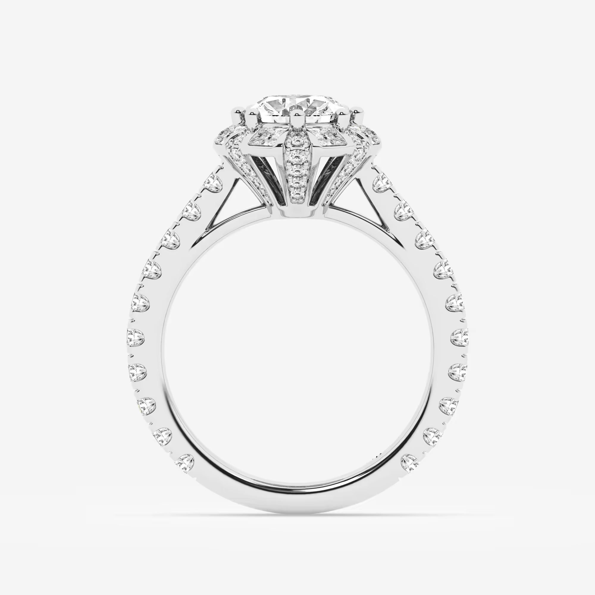 Aurielle Oval Lab Grown Diamond Engagement Ring with Princess Cut Halo