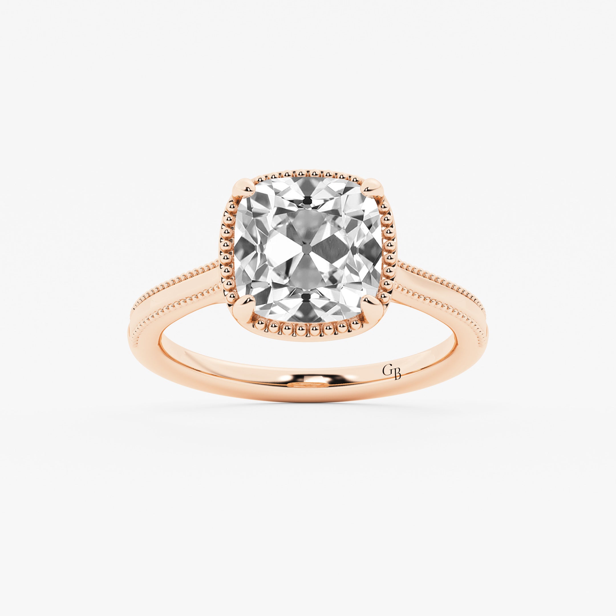 Antiquea Old Mine Cut Lab-Grown Diamond Vintage Solitaire Engagement Ring