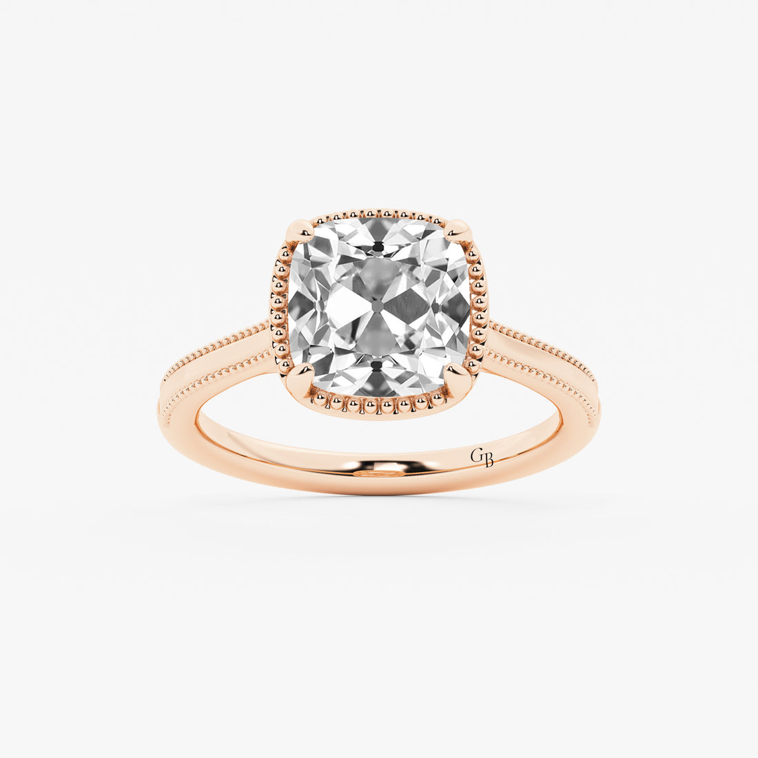 Antiquea Old Mine Cut Lab-Grown Diamond Vintage Solitaire Engagement Ring