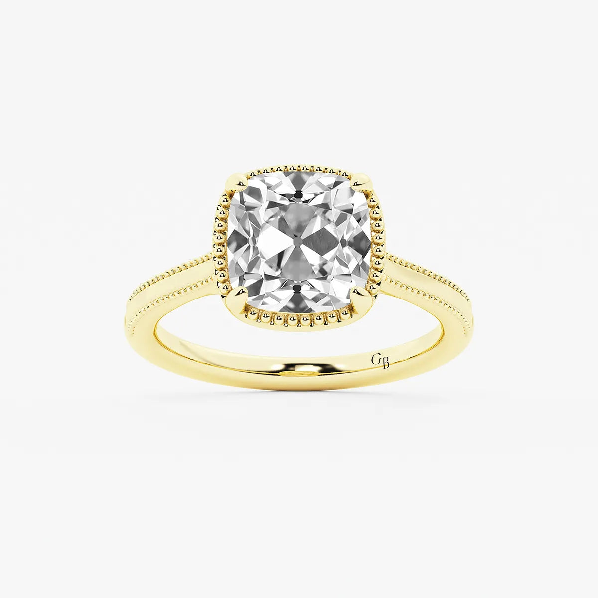 Antiquea Old Mine Cut Lab-Grown Diamond Vintage Solitaire Engagement Ring