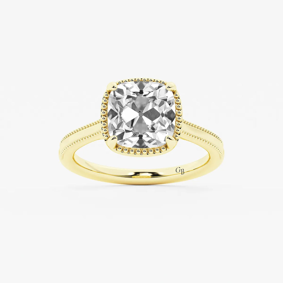 Antiquea Old Mine Cut Lab-Grown Diamond Vintage Solitaire Engagement Ring