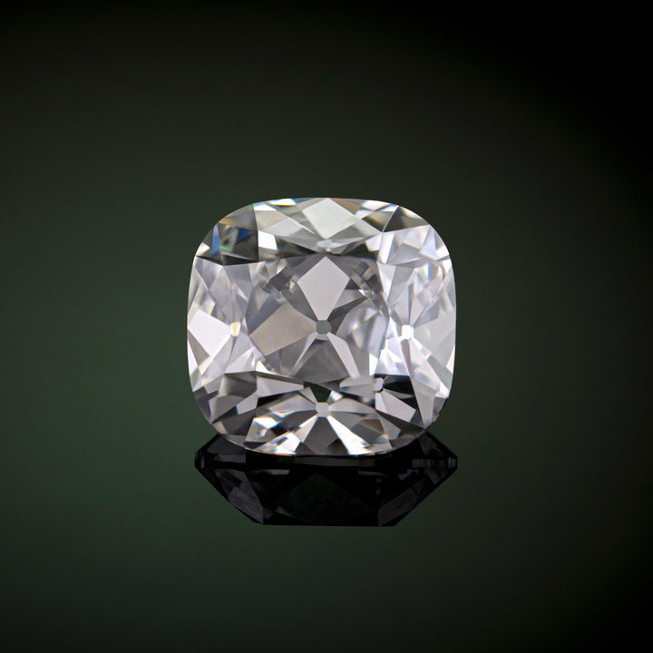 Antoria Old Mine Cut Lab-Grown Diamond Vintage Side Stone Engagement Ring