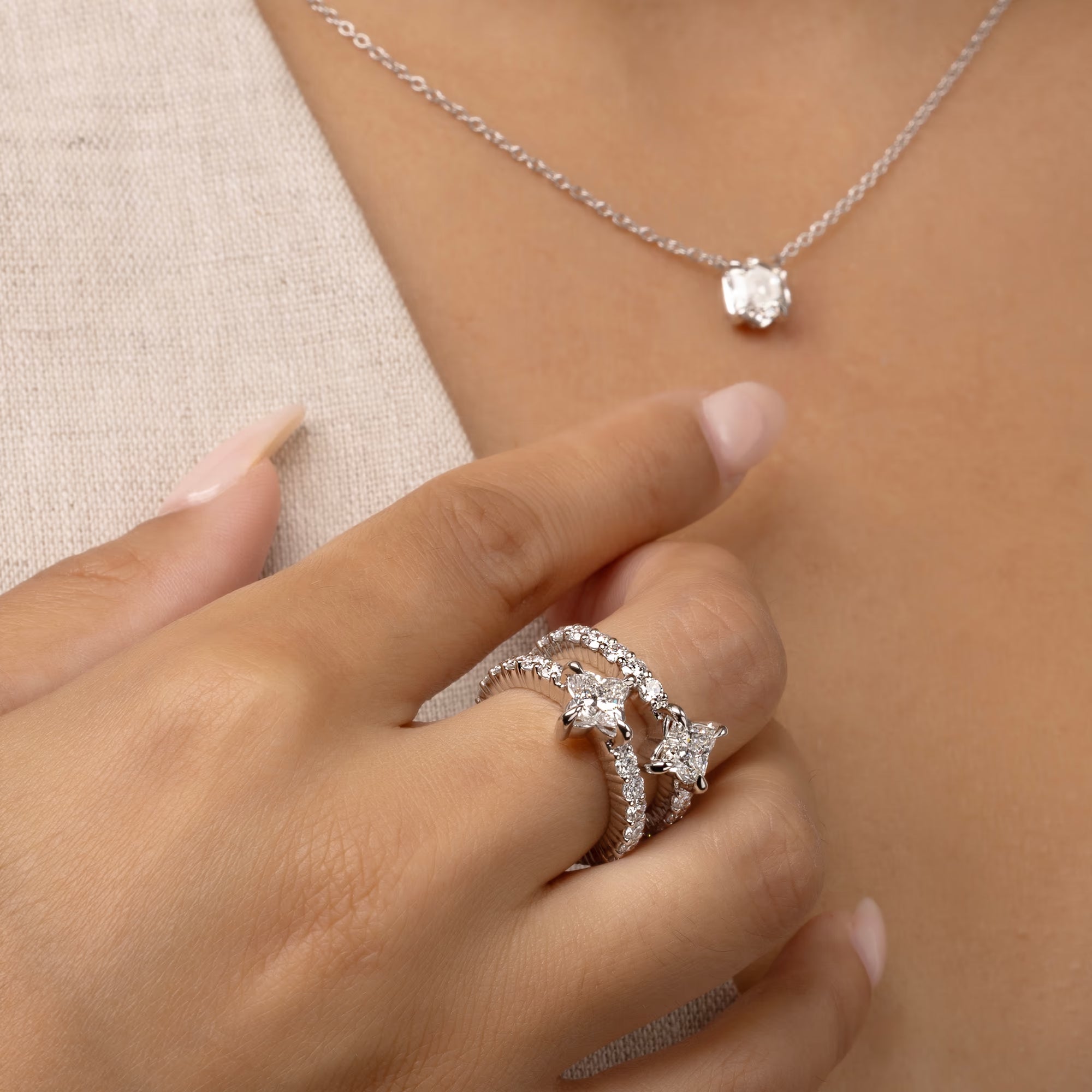Muse Floréa Multi-Shape Lab-Grown Diamond Asymmetric Flower Ring