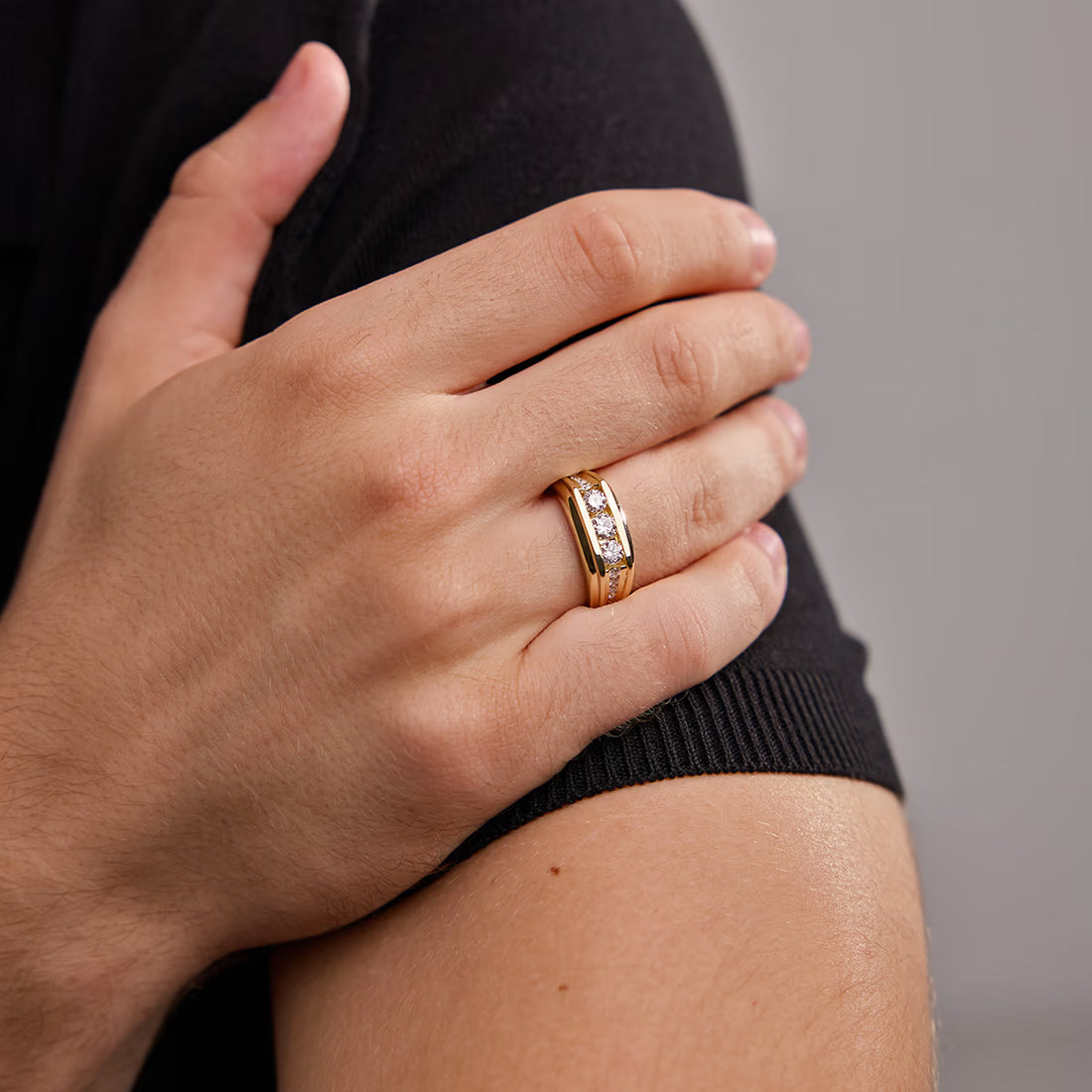 Trivanta Round Lab-Grown Diamond Men’s Channel Set Wedding Band