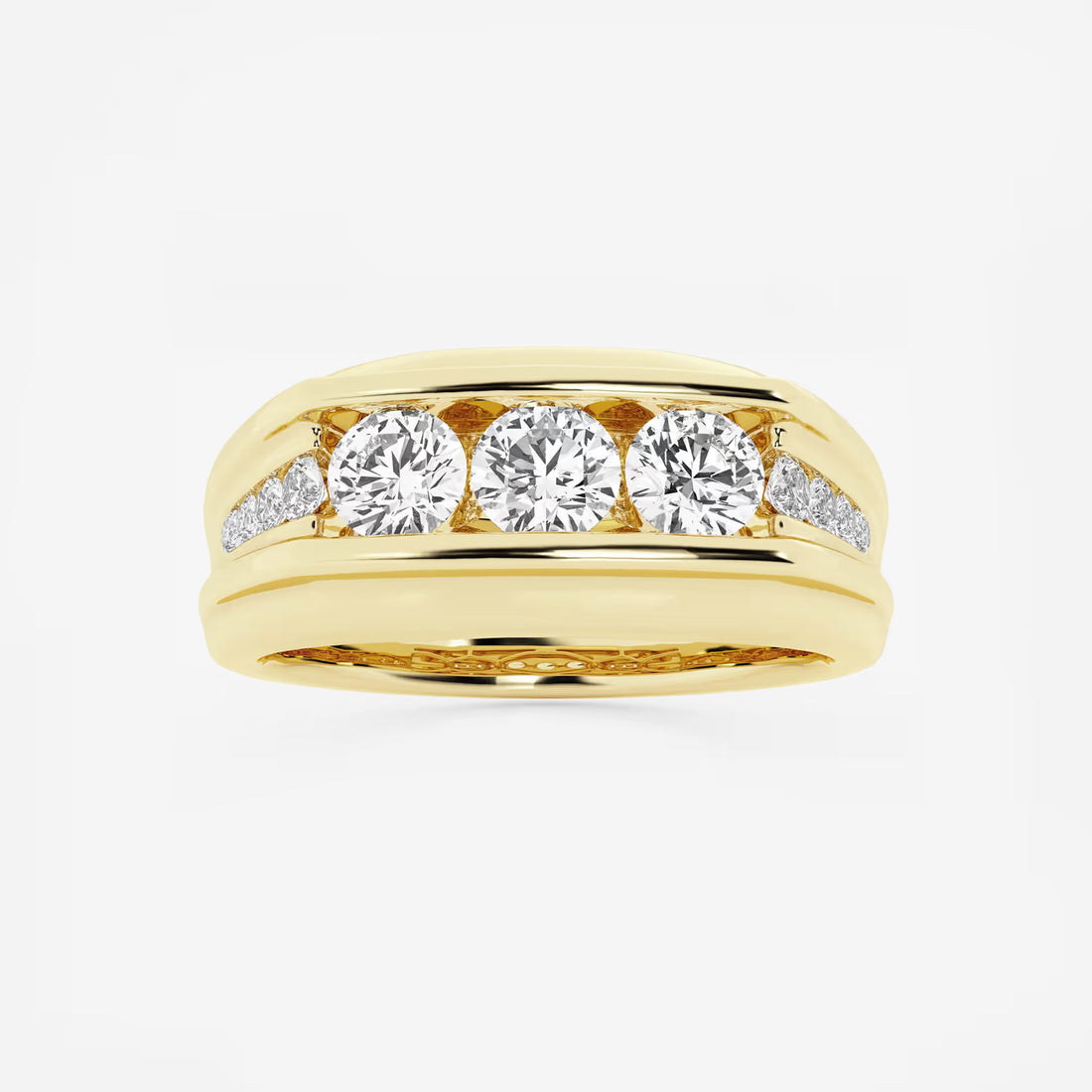 Trivanta Round Lab-Grown Diamond Men’s Channel Set Wedding Band