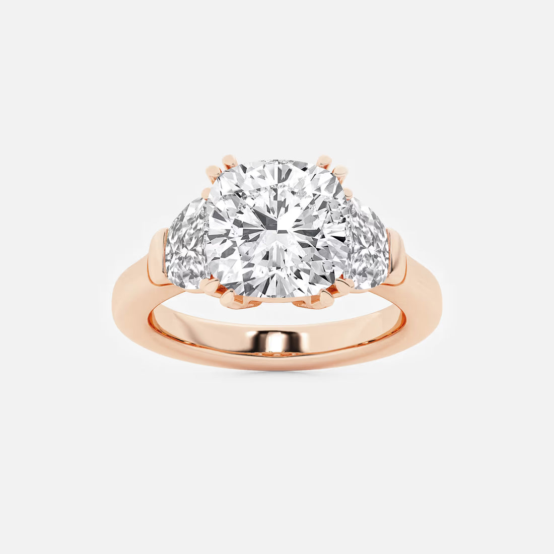 Aurora Cushion Lab-Grown Diamond Side Stone Engagement Ring