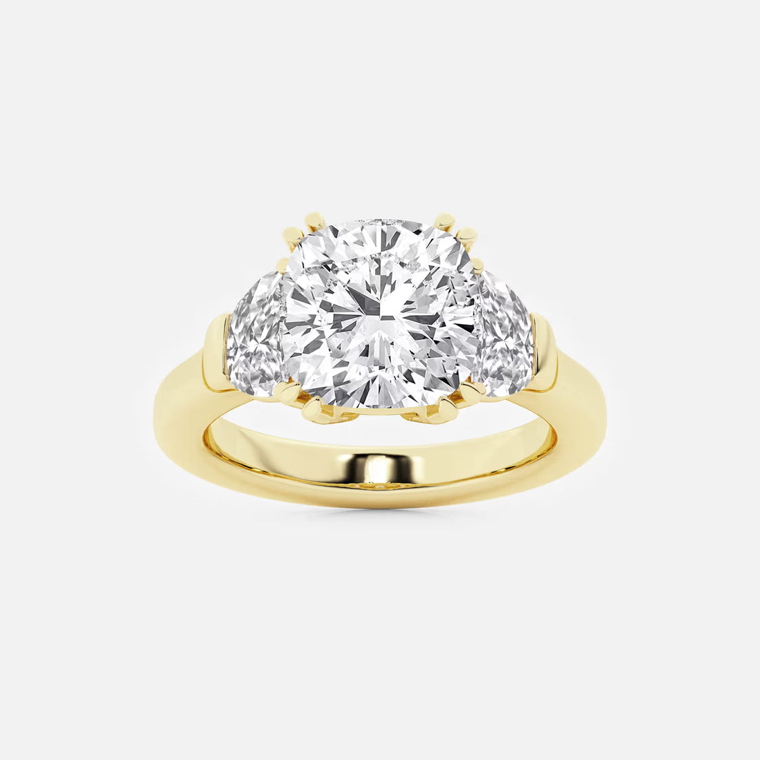 Aurora Cushion Lab-Grown Diamond Side Stone Engagement Ring