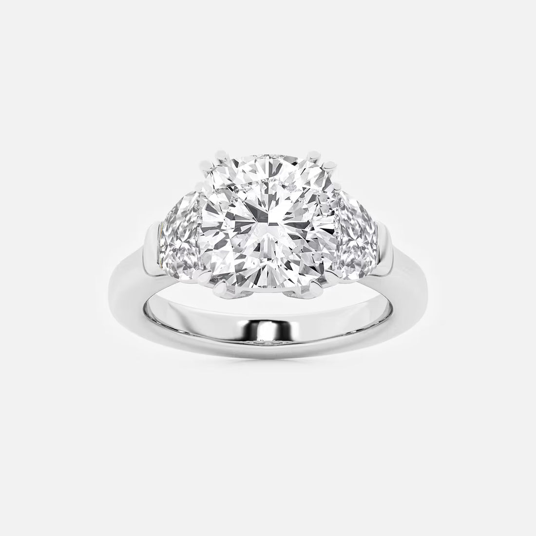 Aurora Cushion Lab-Grown Diamond Side Stone Engagement Ring