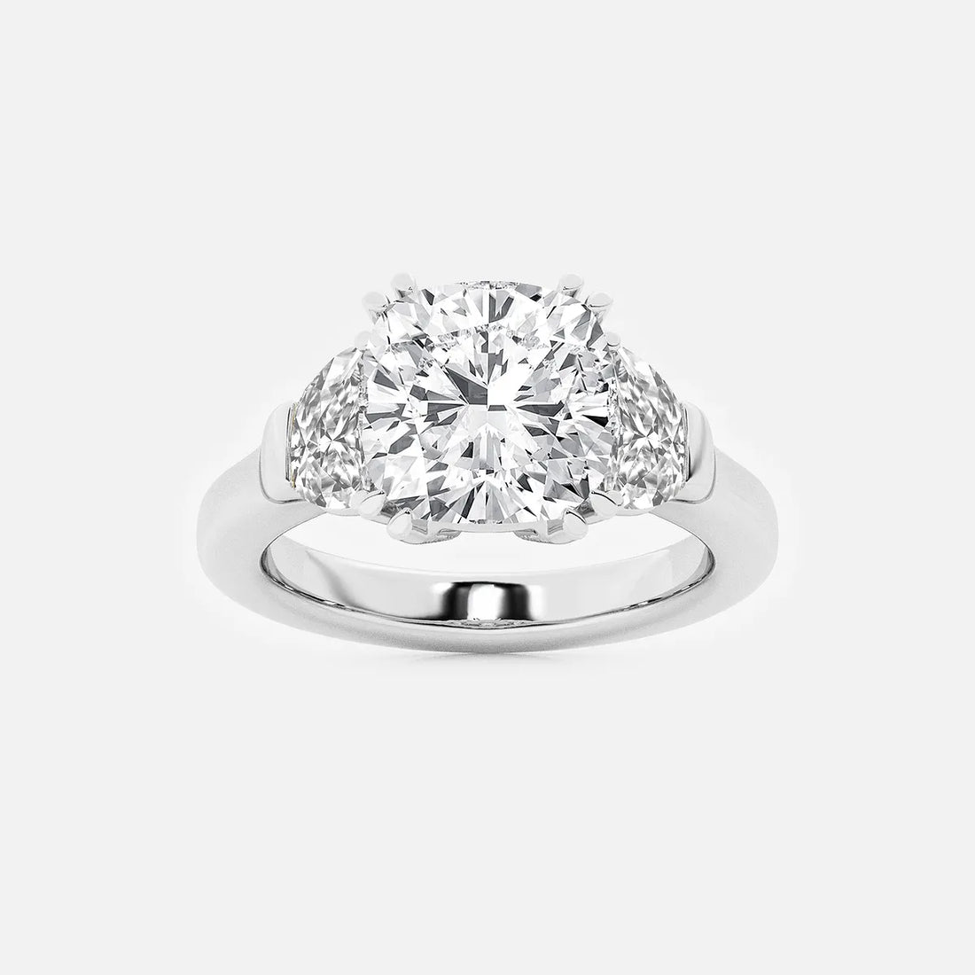 Aurora Cushion Lab-Grown Diamond Side Stone Engagement Ring