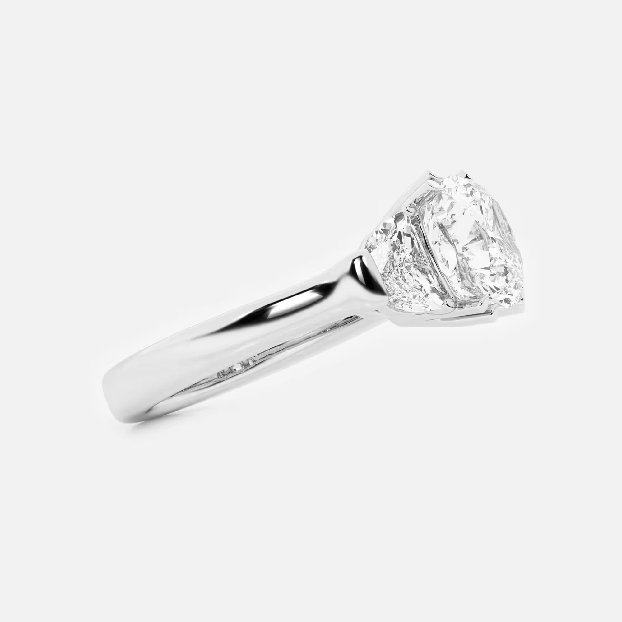 Aurora Cushion Lab-Grown Diamond Side Stone Engagement Ring