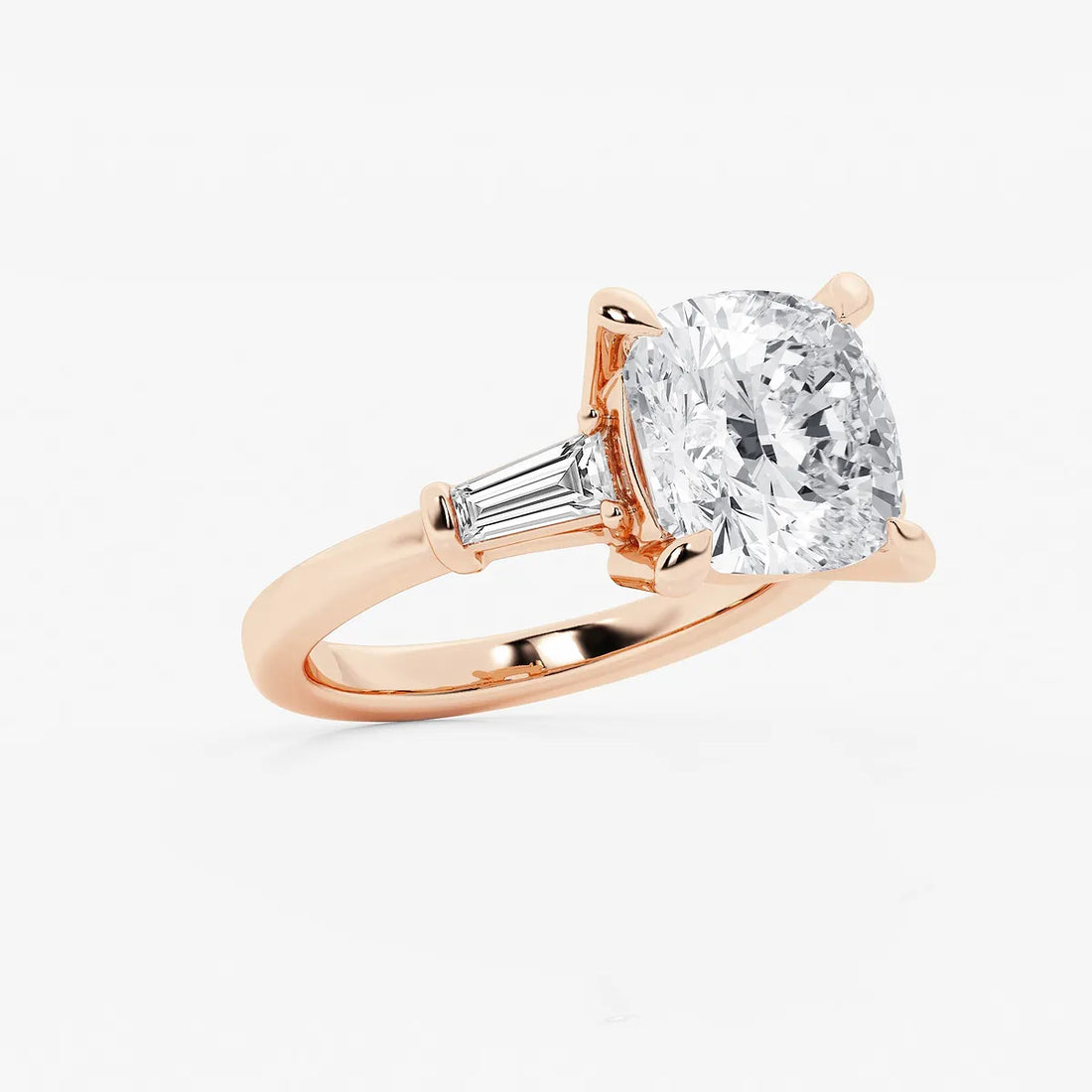 Cushion Lab Grown Diamond Three-Stone Engagement Ring