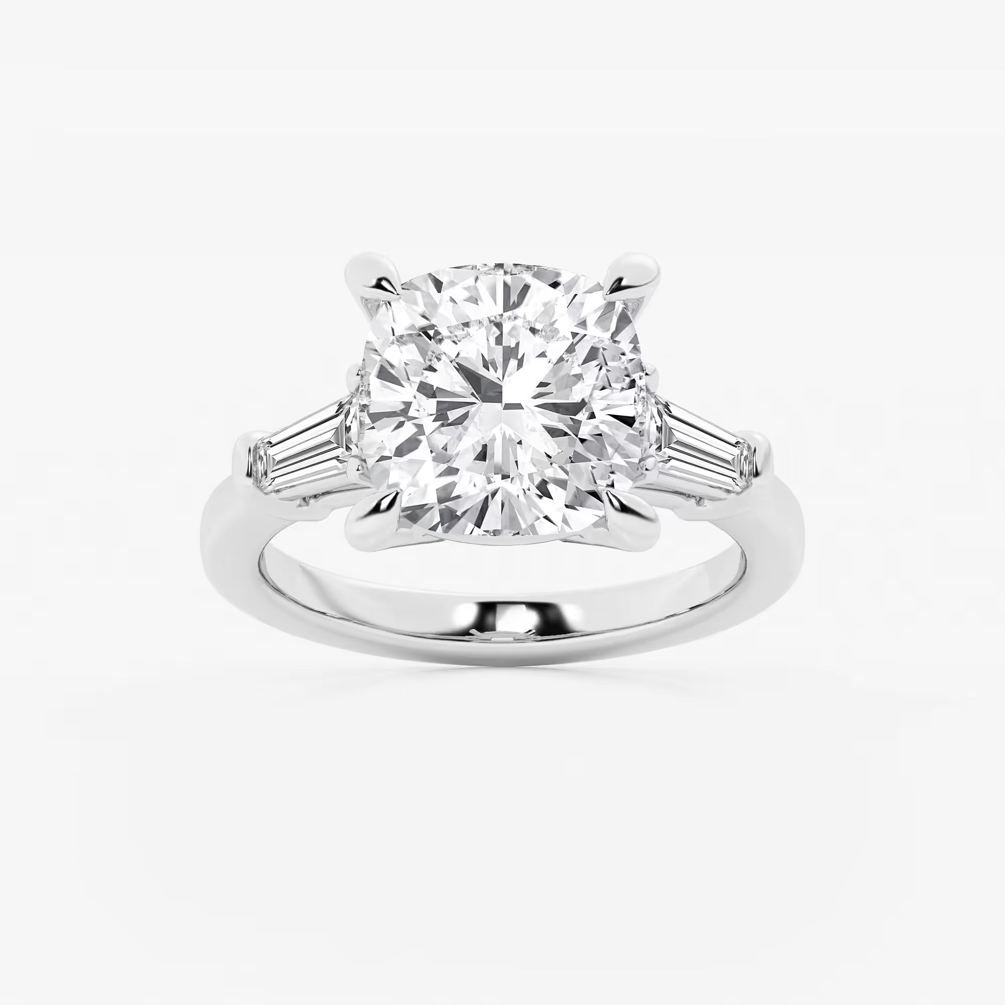 Cushion Lab Grown Diamond Three-Stone Engagement Ring