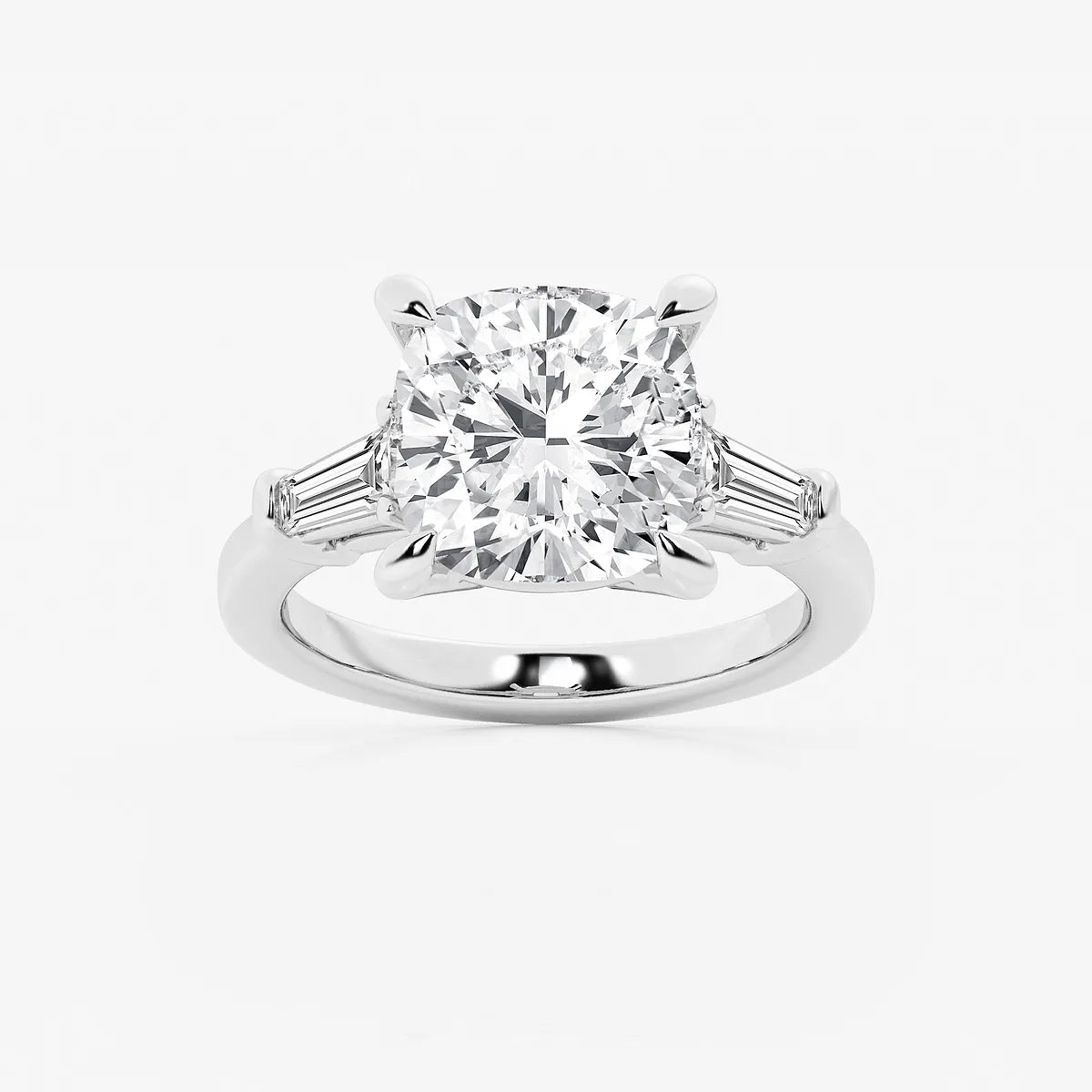 Cushion Lab Grown Diamond Three-Stone Engagement Ring
