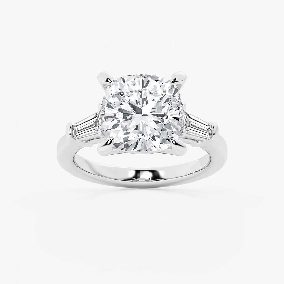 Cushion Lab Grown Diamond Three-Stone Engagement Ring
