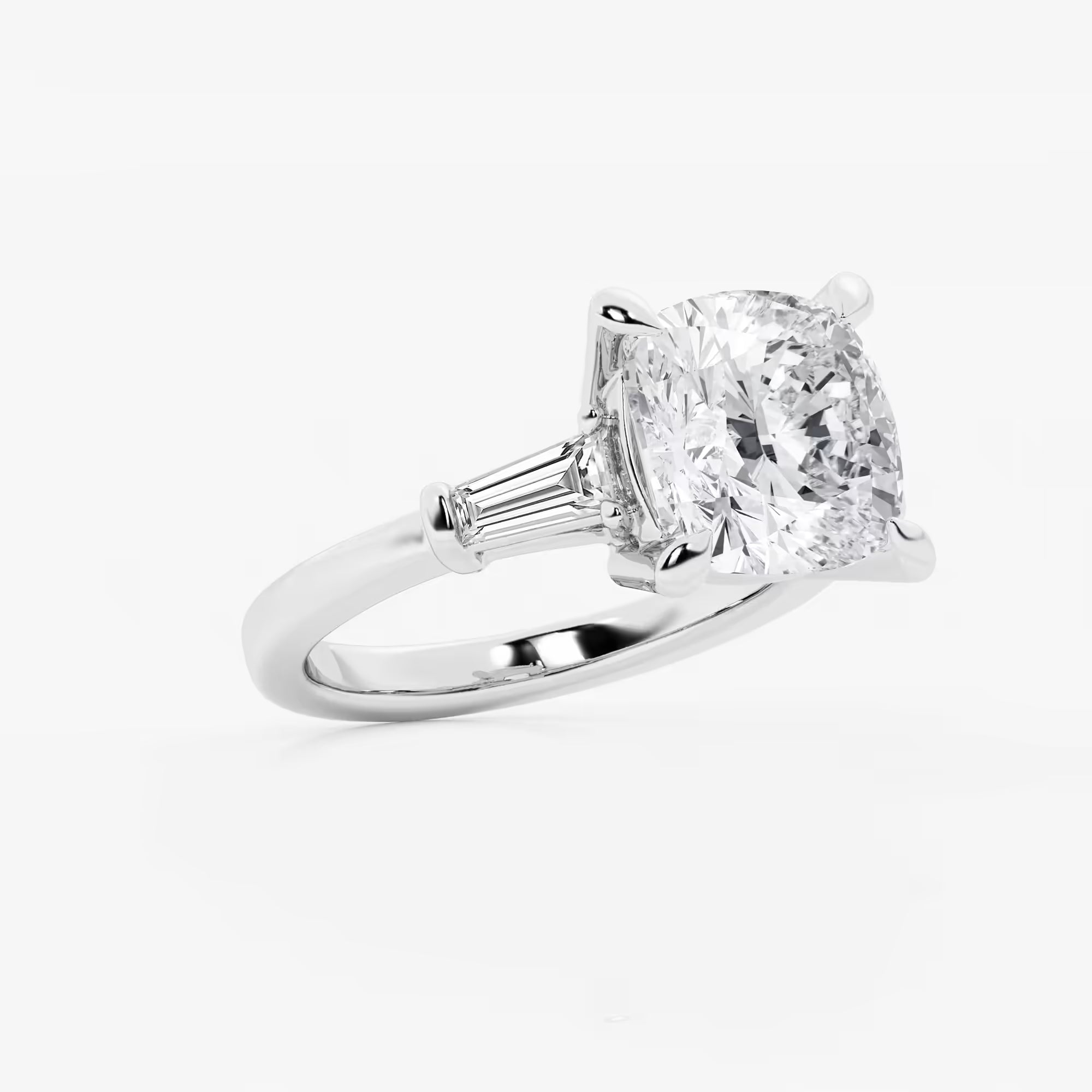 Cushion Lab Grown Diamond Three-Stone Engagement Ring
