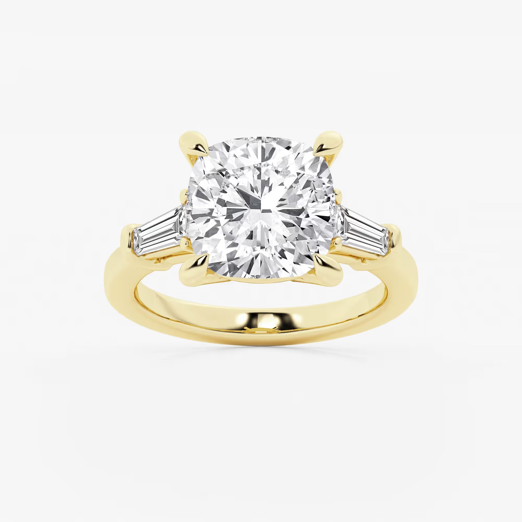Cushion Lab Grown Diamond Three-Stone Engagement Ring