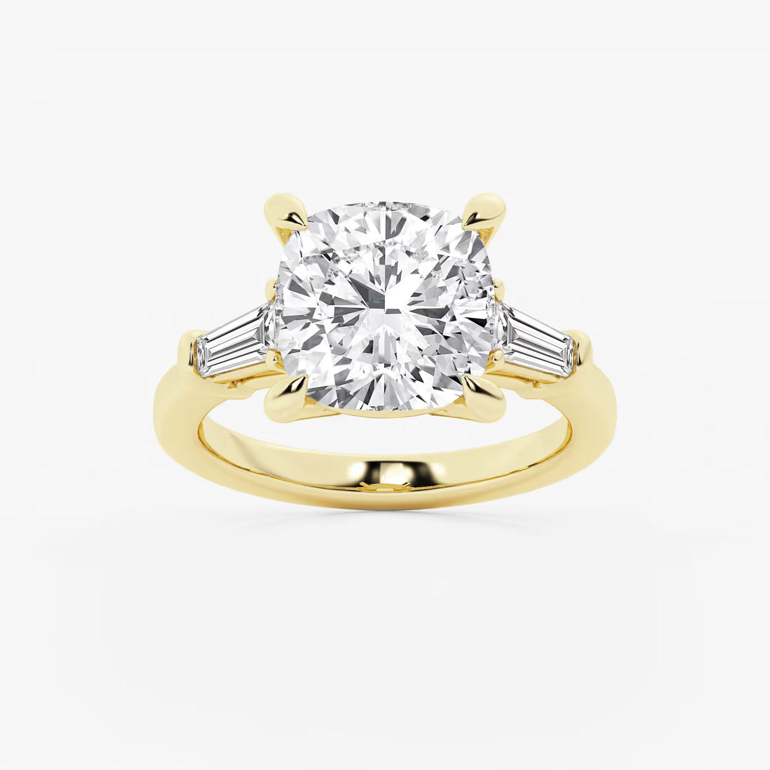 Cushion Lab Grown Diamond Three-Stone Engagement Ring