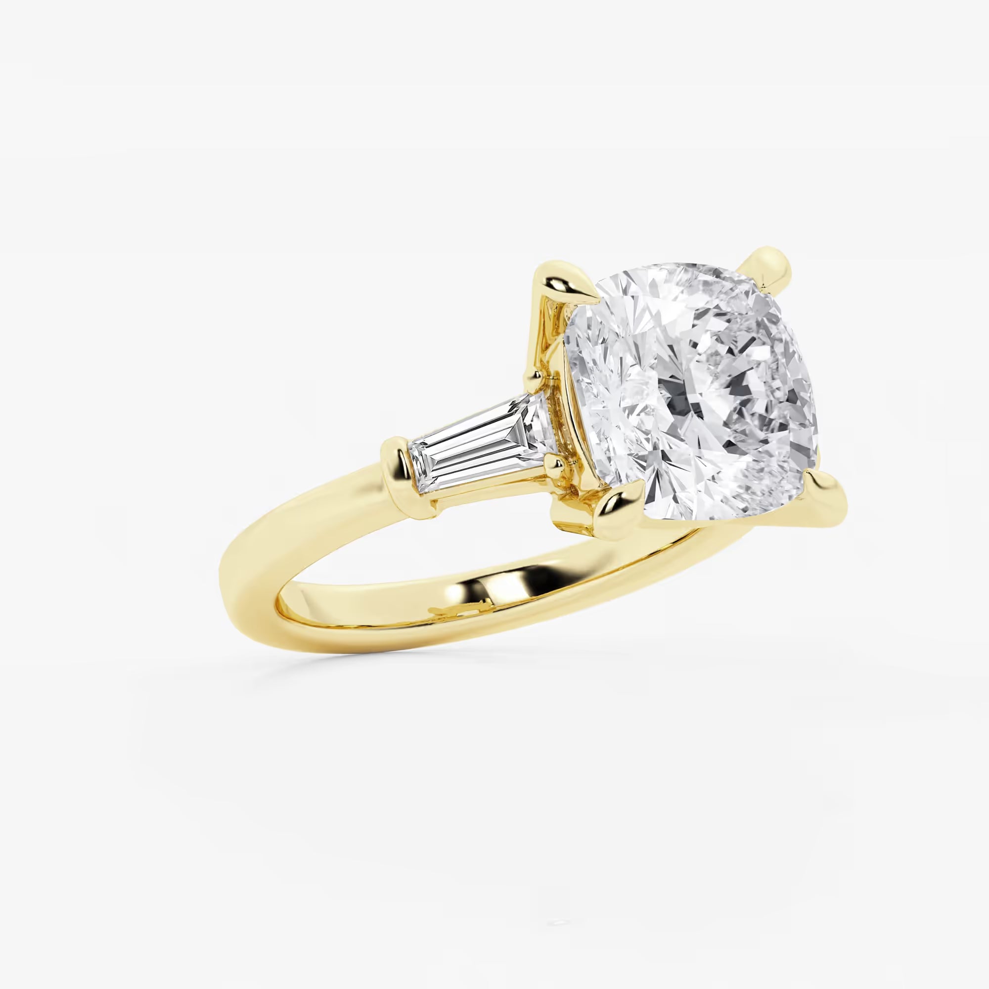 Cushion Lab Grown Diamond Three-Stone Engagement Ring