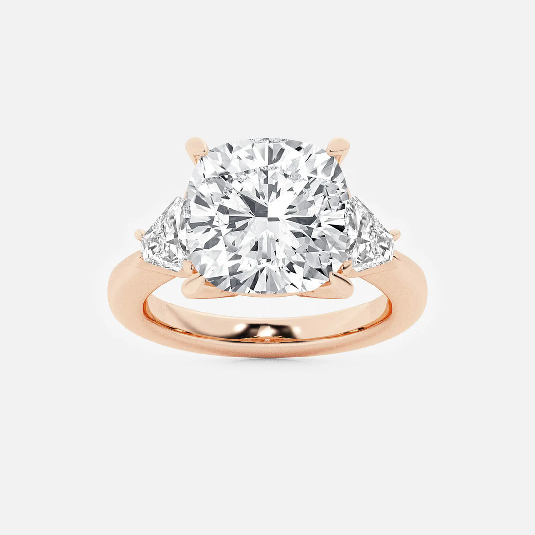 Elara Cushion Lab-Grown Diamond Trillion Side Stone Engagement Ring