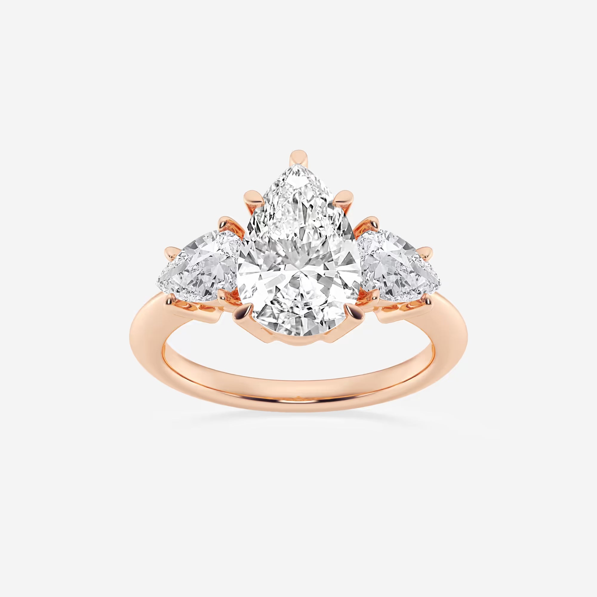 Pear Lab Grown Diamond Three-Stone Engagement Ring