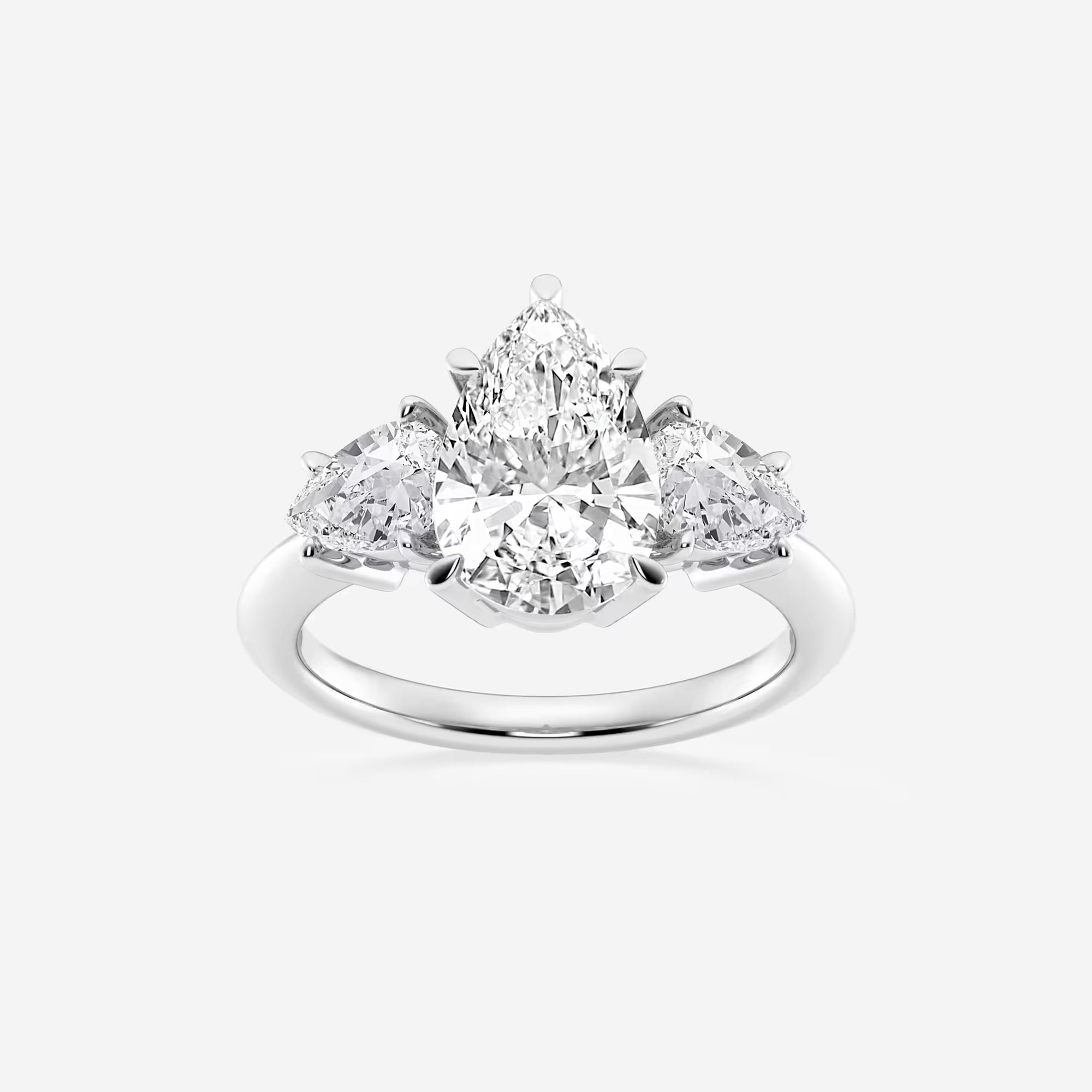 Pear Lab Grown Diamond Three-Stone Engagement Ring