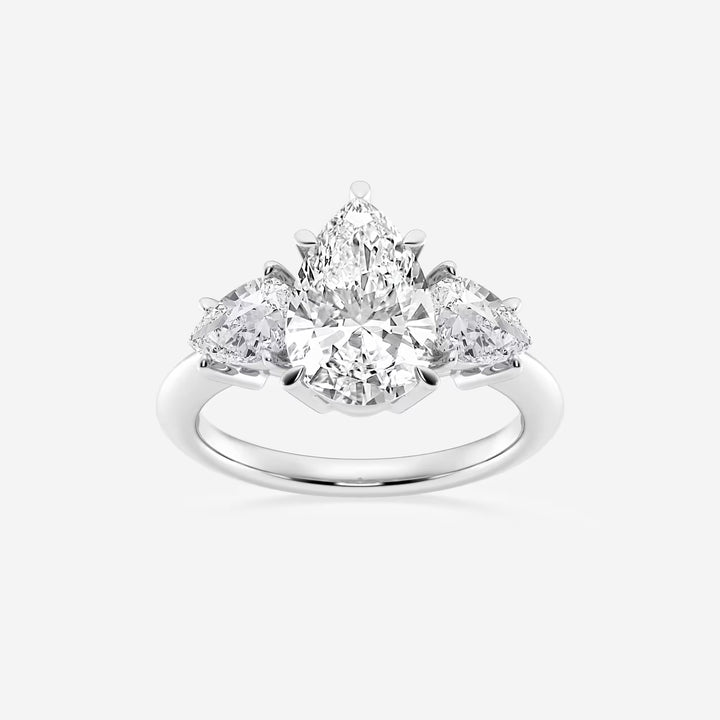 Pear Lab Grown Diamond Three-Stone Engagement Ring