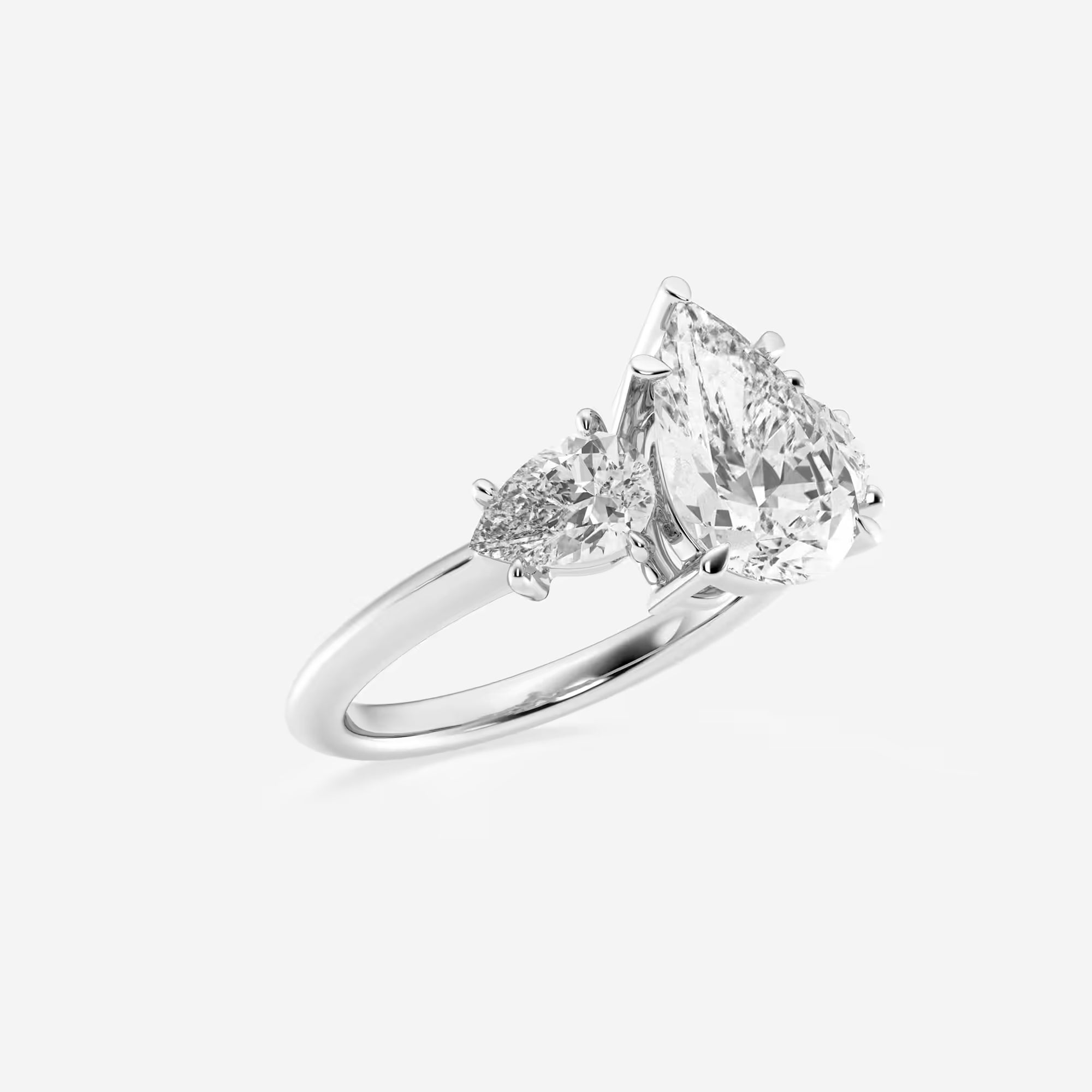 Pear Lab Grown Diamond Three-Stone Engagement Ring
