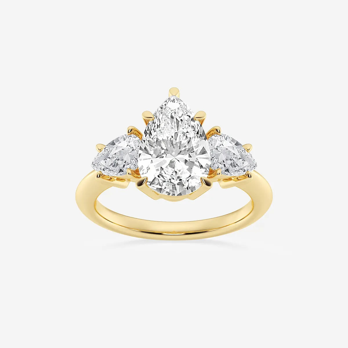 Pear Lab Grown Diamond Three-Stone Engagement Ring