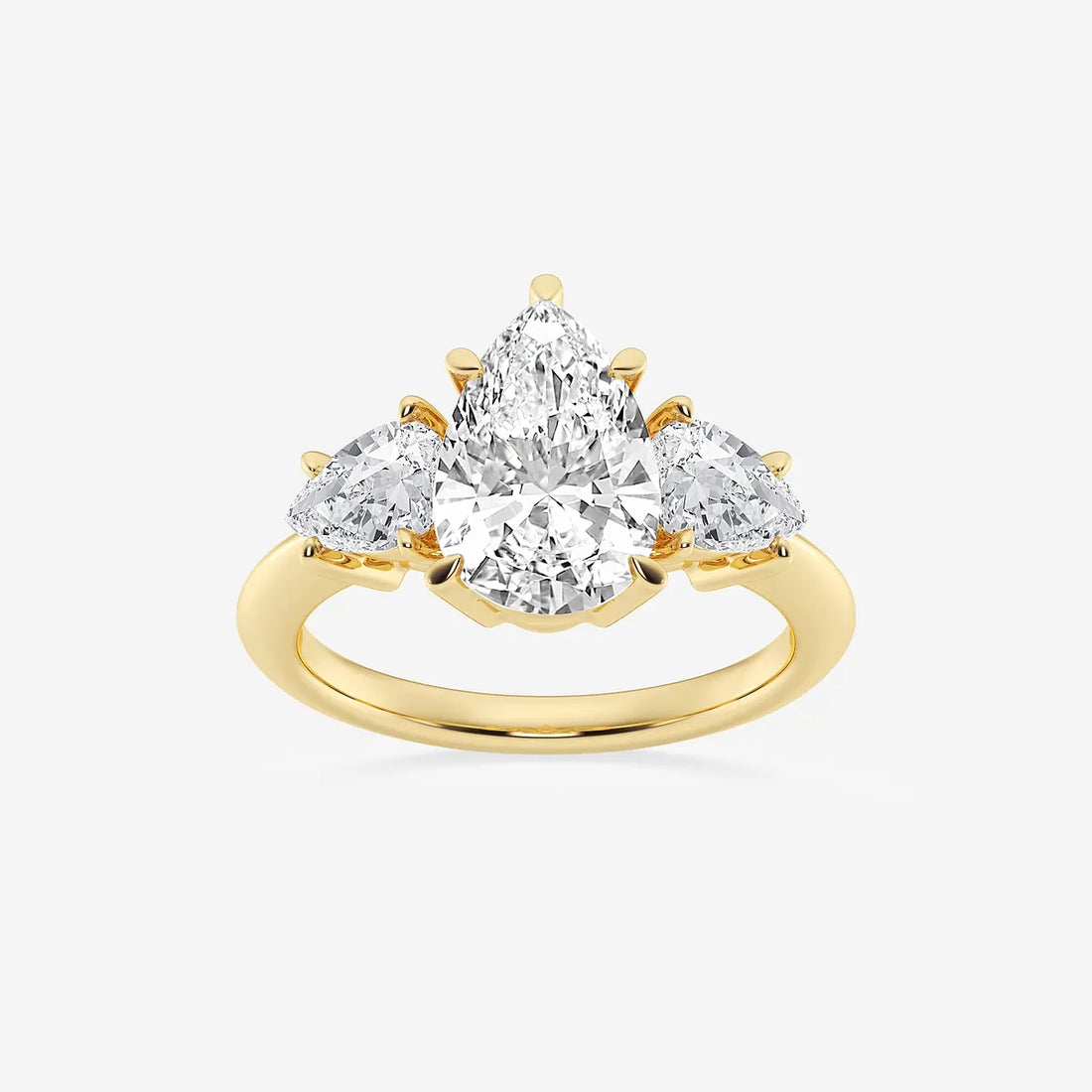 Pear Lab Grown Diamond Three-Stone Engagement Ring