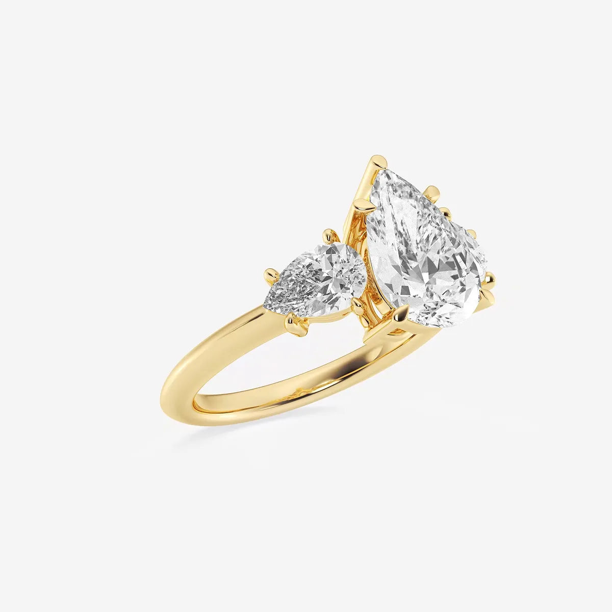Pear Lab Grown Diamond Three-Stone Engagement Ring