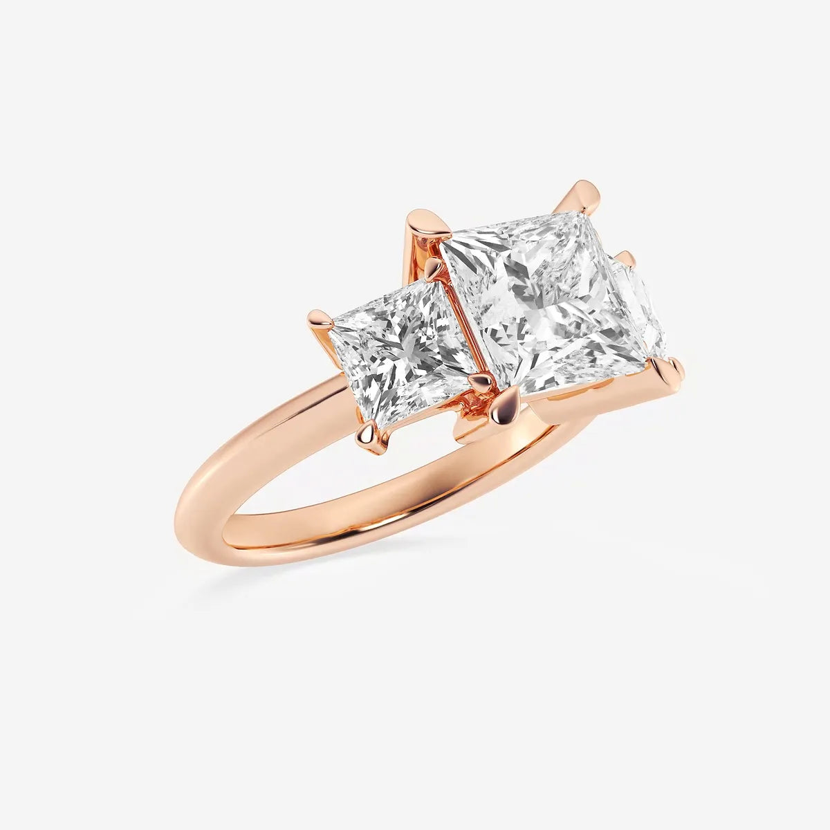 Trinity Royale Princess Cut Lab-Grown Diamond Three-Stone Engagement Ring