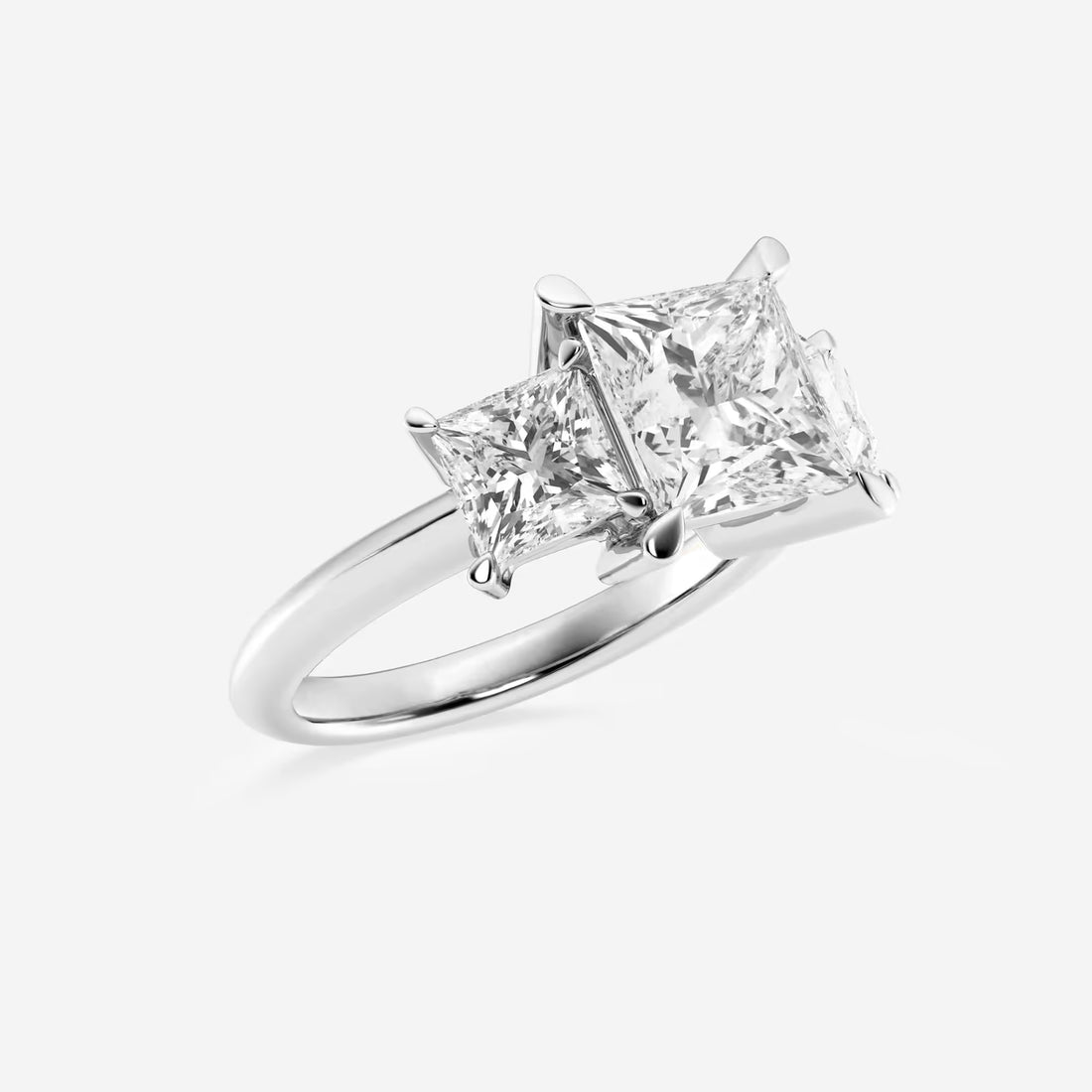 Trinity Royale Princess Cut Lab-Grown Diamond Three-Stone Engagement Ring