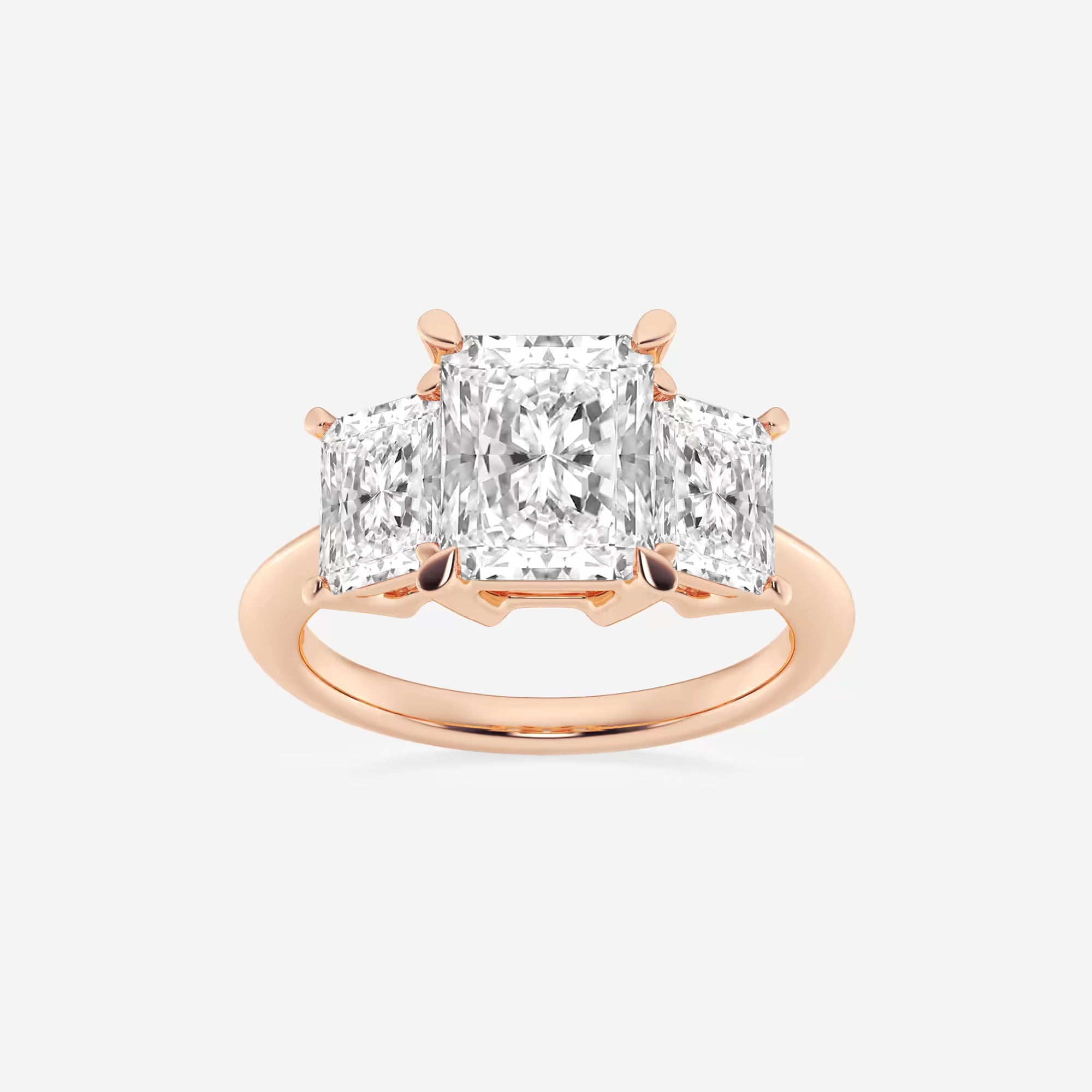 Trivelle Radiant Lab-Grown Diamond Three-Stone Engagement Ring