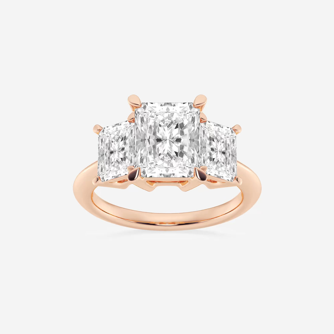 Trivelle Radiant Lab-Grown Diamond Three-Stone Engagement Ring