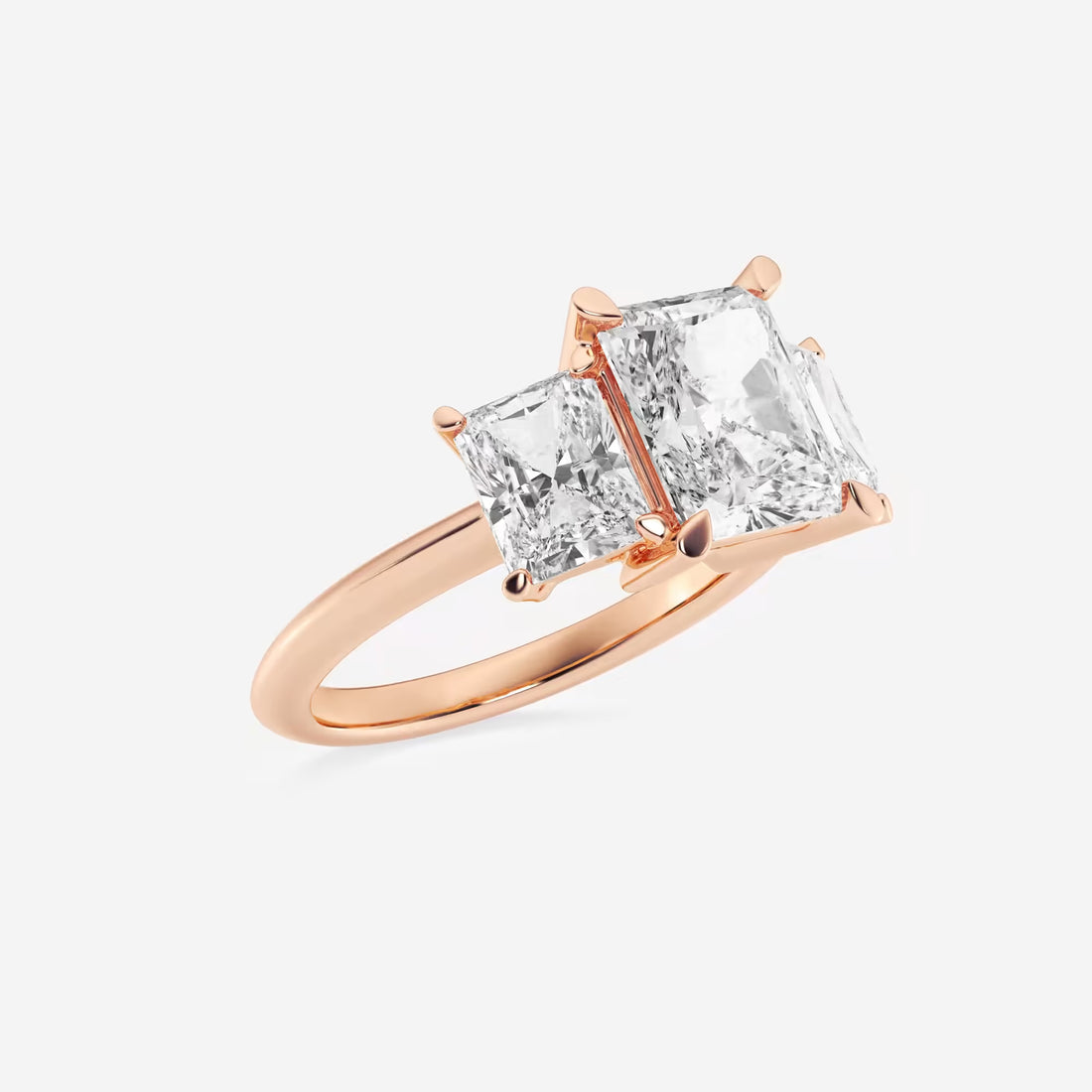 Trivelle Radiant Lab-Grown Diamond Three-Stone Engagement Ring