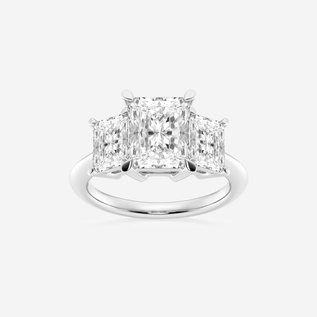 Trivelle Radiant Lab-Grown Diamond Three-Stone Engagement Ring
