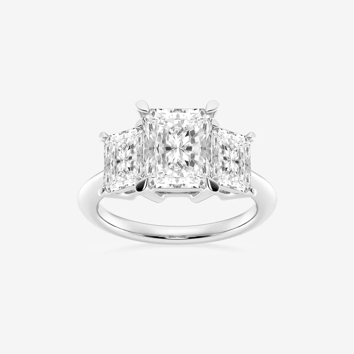 Trivelle Radiant Lab-Grown Diamond Three-Stone Engagement Ring