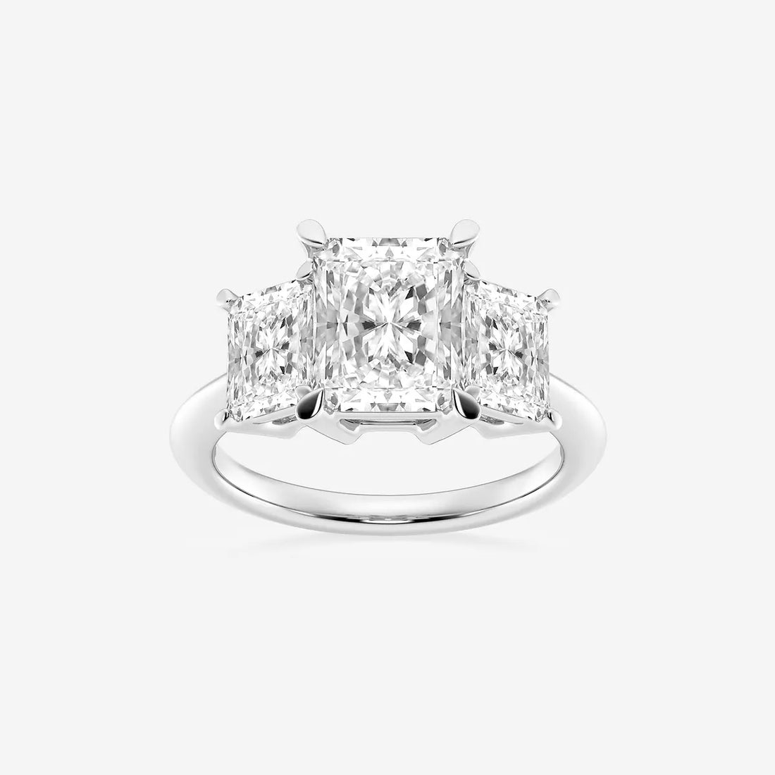 Trivelle Radiant Lab-Grown Diamond Three-Stone Engagement Ring