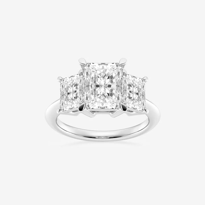 Trivelle Radiant Lab-Grown Diamond Three-Stone Engagement Ring