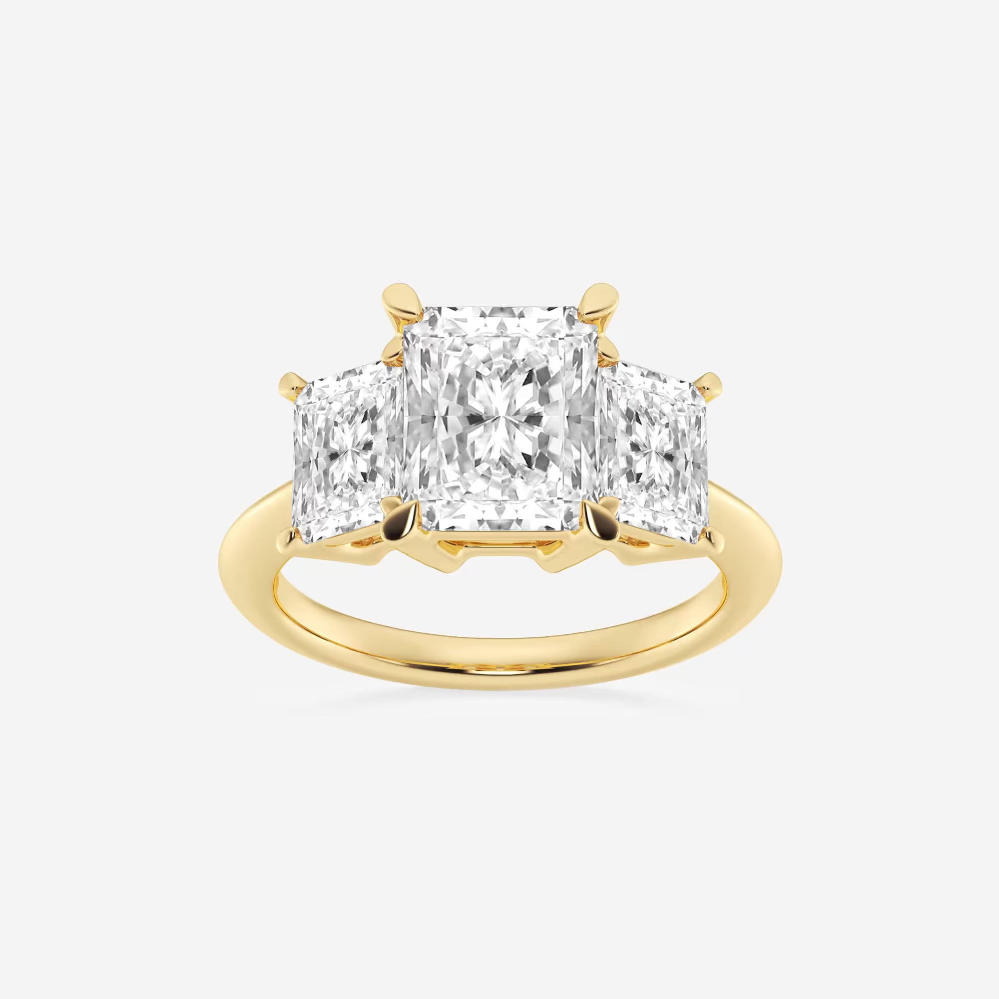 Trivelle Radiant Lab-Grown Diamond Three-Stone Engagement Ring
