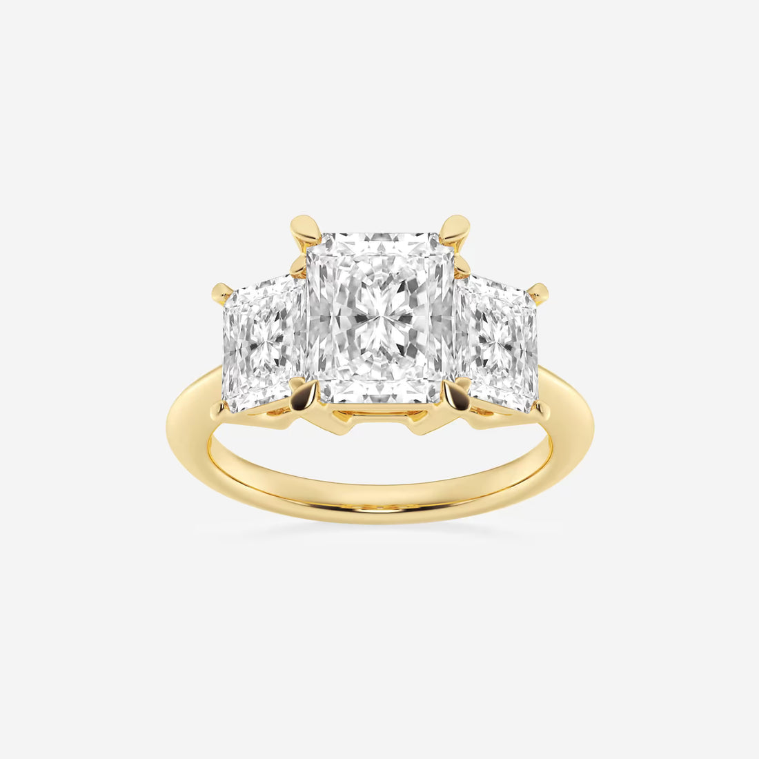 Trivelle Radiant Lab-Grown Diamond Three-Stone Engagement Ring