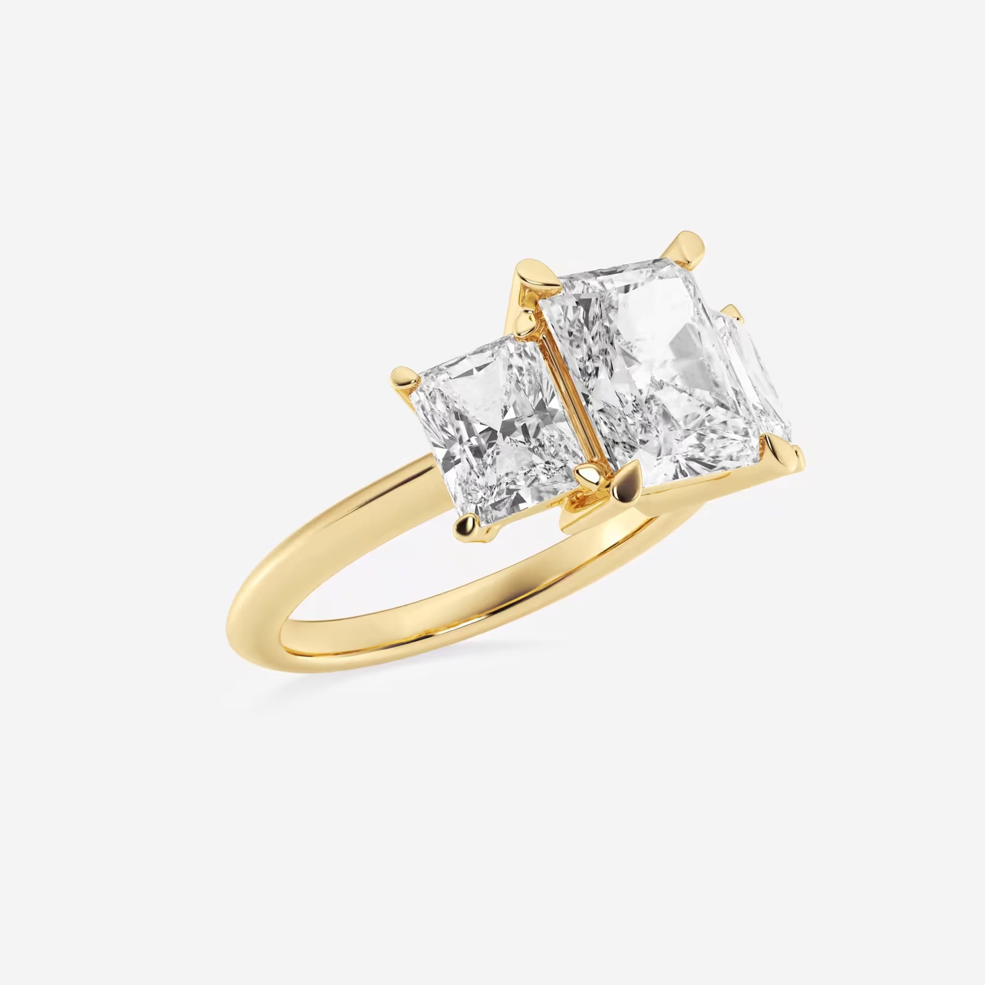 Trivelle Radiant Lab-Grown Diamond Three-Stone Engagement Ring