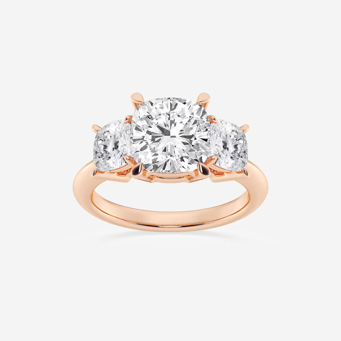 Cushion Lab Grown Diamond Three-Stone Engagement Ring