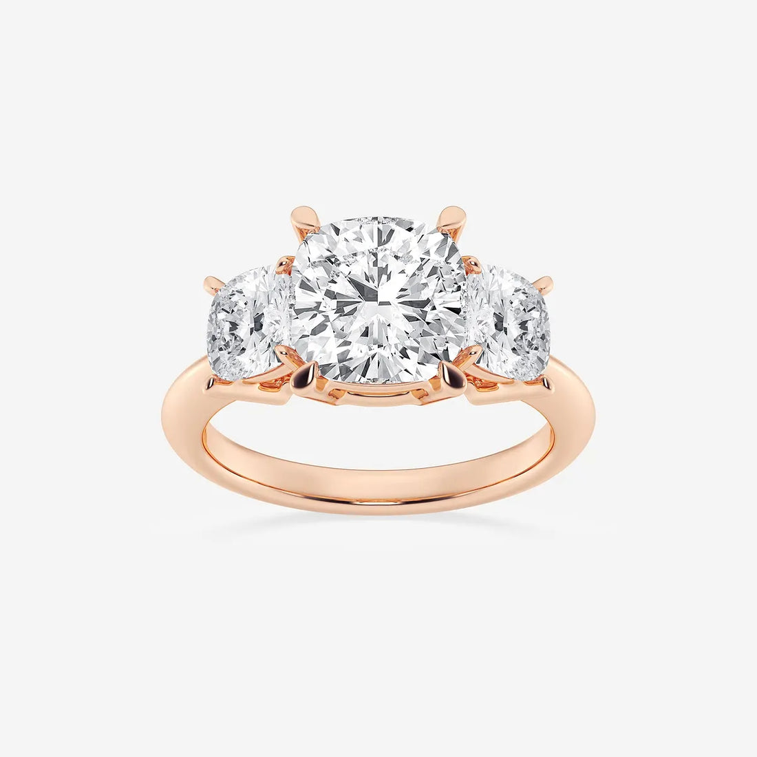 Cushion Lab Grown Diamond Three-Stone Engagement Ring